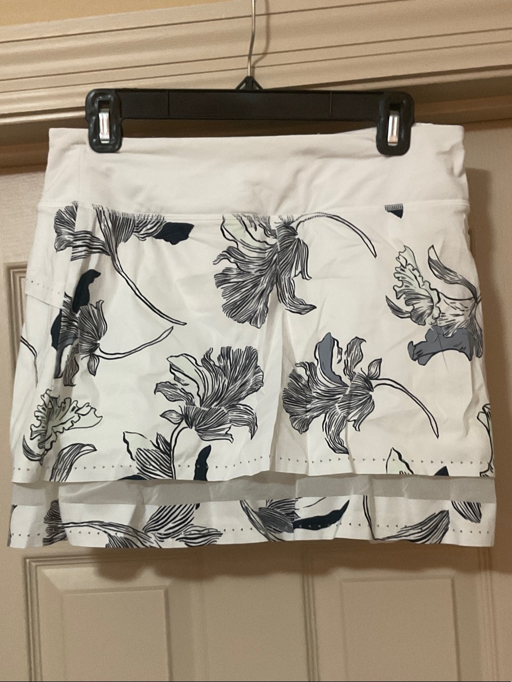 Athleta White Skort with Navy Floral Print